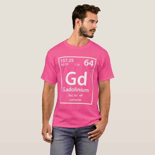 Gadolinium Element (wit) T-Shirt (Voorkant volledig)