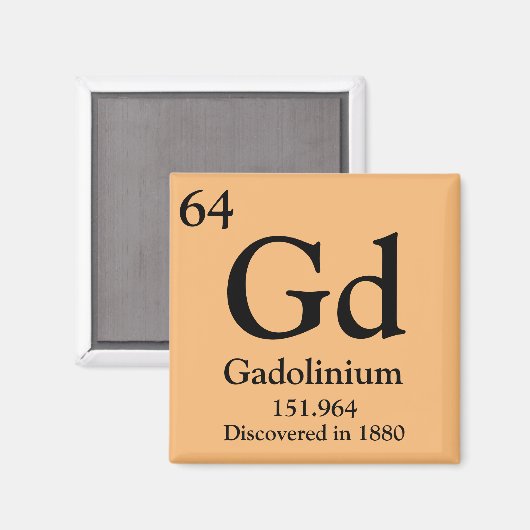 Gadolinium Periodiek Tabel Magneet (Voorkant / Achterkant)