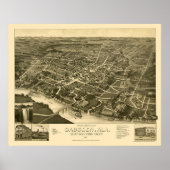 Gadsden, AL Panoramic Map - 1887 Poster (Voorkant)