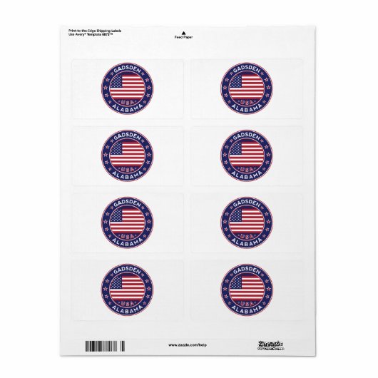Gadsden, Alabama Etiket (Full Sheet)