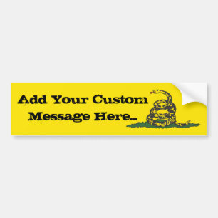 Gadsden Bumpersticker met aangepast bericht
