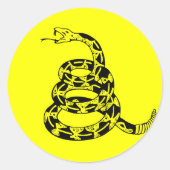 Gadsden Coiled Rattlesnake Ronde Sticker (Voorkant)