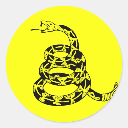 Gadsden Coiled Rattlesnake Ronde Sticker (Voorkant)