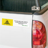 Gadsden Flag, "Alle tirannie moet een voet krijgen Bumpersticker (Op Truck)