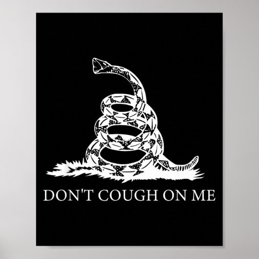 Gadsden Flag Dont Tread Don't Cough On Me Social D Poster (Voorkant)