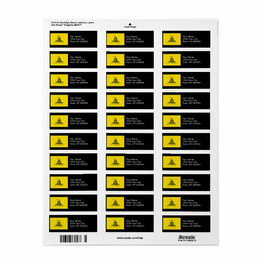 Gadsden Flag Etiket (Full Sheet)