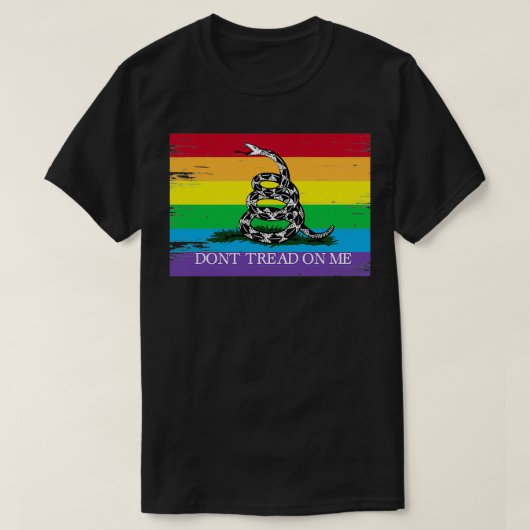 Gadsden flag LGBT Donamp39t tread me Libertaria T-shirt (Design voorkant)