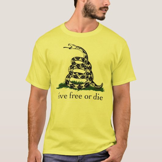 Gadsden Flag Live Free of Die T-shirt (Voorkant)