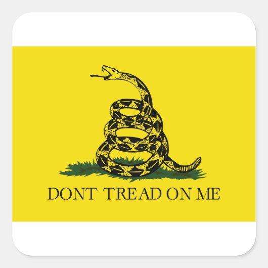 Gadsden Flag - Niet op mij trappen - Gekolelde sla Vierkante Sticker (Voorkant)