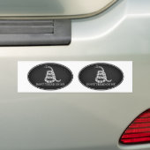Gadsden Flag Oval Bumpersticker in het zwart (Op auto)