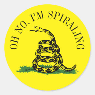 Gadsden Flag Parody: Ik ben aan het draaien Ronde Sticker