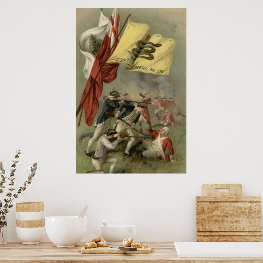 Gadsden Flag Revolutionary War Bunker Hill Poster (Keuken)