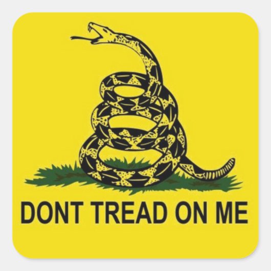 Gadsden Flag Vierkante Sticker (Voorkant)