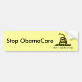 Gadsden_flag_White, Stop ObamaCare Bumpersticker (Voorkant)