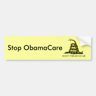 Gadsden_flag_White, Stop ObamaCare Bumpersticker
