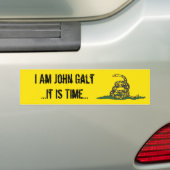 Gadsden John Galt Het is tijd Bumpersticker (Op auto)