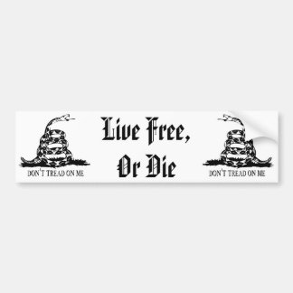 Gadsden - Leer niet op mij, leef gratis of sterf Bumpersticker