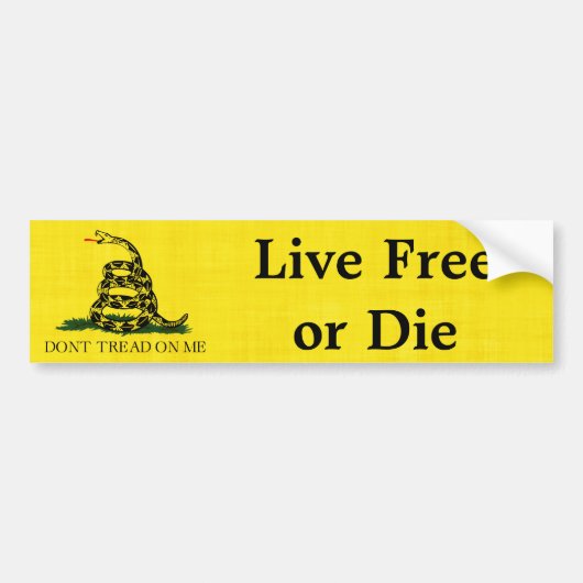 Gadsden - Live Free of Die Bumpersticker (Voorkant)