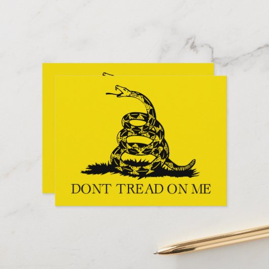 Gadsden Rattlesnake Flag: Revolutionaire Oorlog 17 Briefkaart (Voorkant / Achterkant in situ)