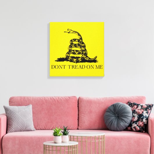 Gadsden Rattlesnake Flag: Revolutionaire Oorlog 17 Canvas Afdruk (Insitu (Woonkamer))