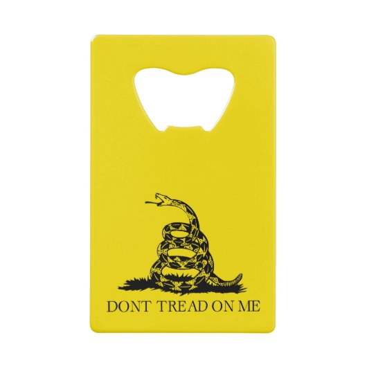 Gadsden Rattlesnake Flag: Revolutionaire Oorlog 17 Creditkaart Flessenopener (Voorkant)