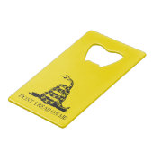 Gadsden Rattlesnake Flag: Revolutionaire Oorlog 17 Creditkaart Flessenopener (Achterkant Gekanteld)