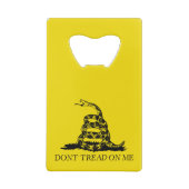 Gadsden Rattlesnake Flag: Revolutionaire Oorlog 17 Creditkaart Flessenopener (Achterkant)