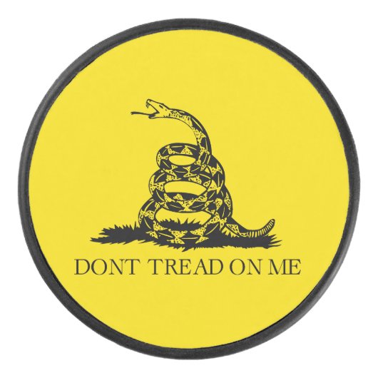 Gadsden Rattlesnake Flag: Revolutionaire Oorlog 17 Hockey Puck (Voorkant)