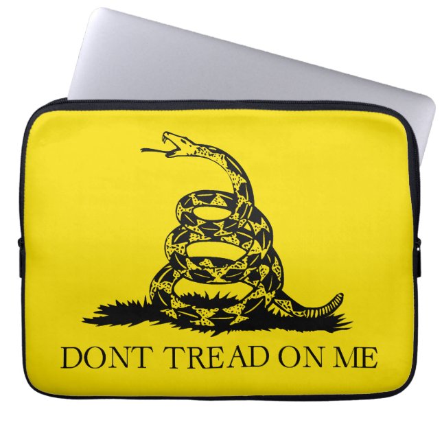 Gadsden Rattlesnake Flag: Revolutionaire Oorlog 17 Laptop Sleeve (Voorkant)