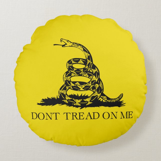 Gadsden Rattlesnake Flag: Revolutionaire Oorlog 17 Rond Kussen (Voorkant)