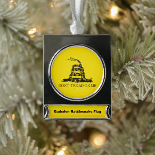 Gadsden Rattlesnake Flag: Revolutionaire Oorlog 17 Verzilverd Banner Ornament