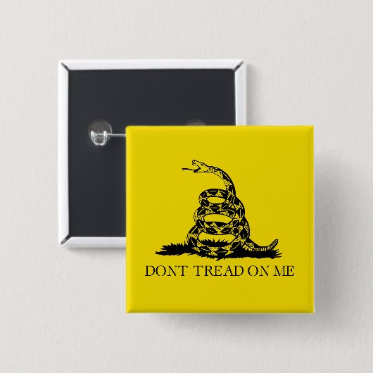 Gadsden Rattlesnake Flag: Revolutionaire Oorlog 17 Vierkante Button 5,1 Cm (Voorkant /achterkant)
