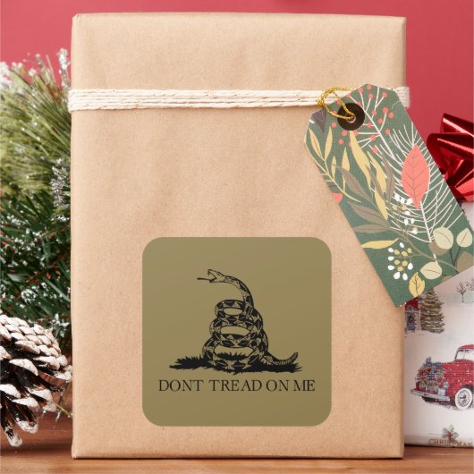 Gadsden Rattlesnake Flag: Revolutionaire Oorlog 17 Vierkante Sticker (Feestdagen)