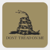 Gadsden Rattlesnake Flag: Revolutionaire Oorlog 17 Vierkante Sticker (Voorkant)