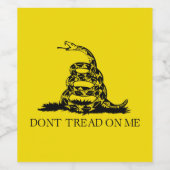 Gadsden Rattlesnake Flag: Revolutionaire Oorlog 17 Wijn Etiket (Enkel label)
