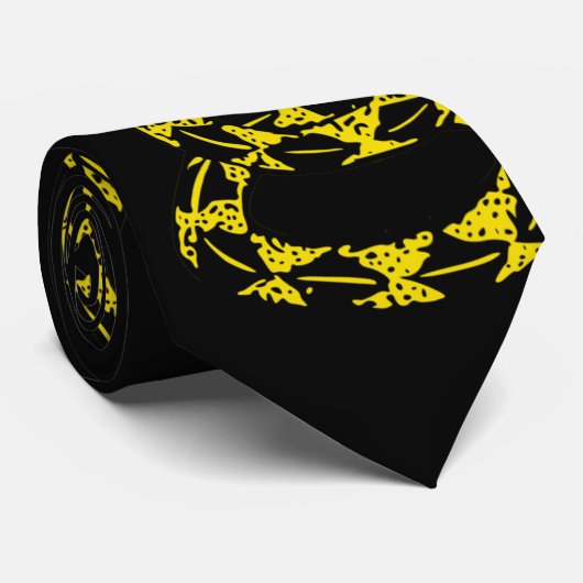 Gadsden Slang Geel en Zwart Stropdas (Opgerold)