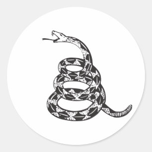 Gadsden Snake - Zwart Ronde Sticker