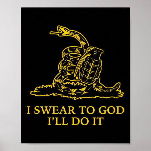Gadsden Snek Snake Flag Don't Tread Parody Grenade Poster (Voorkant)