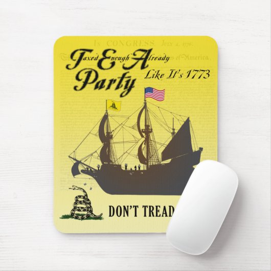 Gadsden - Tea Party Alsof het 1773 Mousepad is Muismat (Met muis)