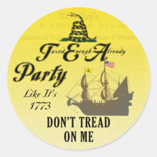 Gadsden - Tea Party alsof het 1773 Stickers is