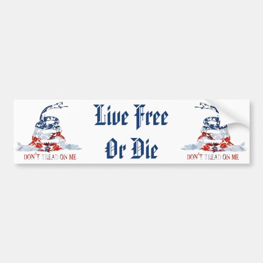 Gadsden - Trap me niet, leef vrij of sterf Bumpersticker (Voorkant)