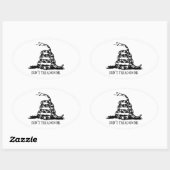 Gadsden Tread niet op mij Ovale Sticker (Vel)