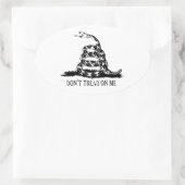 Gadsden Tread niet op mij Ovale Sticker (Tas)