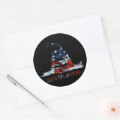 Gadsden - Tread niet op Mij Rood, Wit en Blauw Ronde Sticker (Envelop)