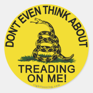 Gadsden vlag bijgewerkt ronde sticker