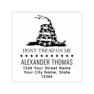 Gadsden-vlag Don't Tread on Me Naam Retouradres Zelfinktende Stempel