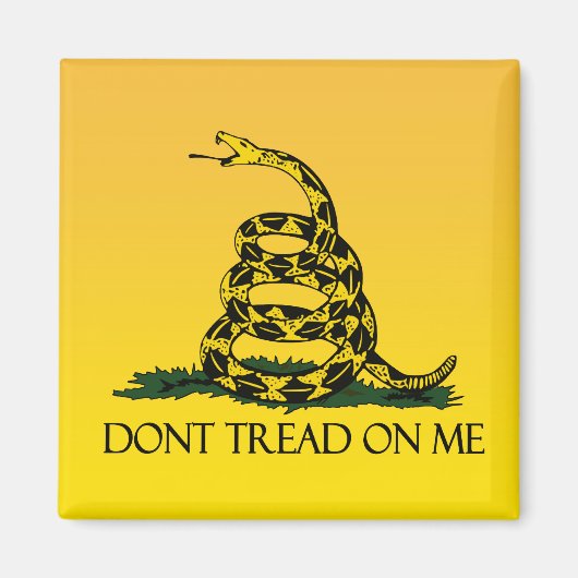 Gadsden vlag, gele achtergrond magneet (Voorkant)