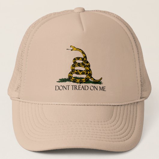 Gadsden vlag, gele achtergrond trucker pet (Voorkant)