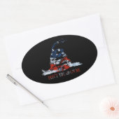 Gadsden Vlag in rood wit en blauw Ovale Sticker (Envelop)