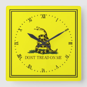 Gadsden vlag kan me niet vertellen vierkante klok
